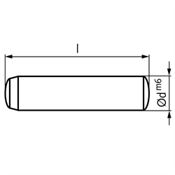 Zylinderstift DIN 6325 Stahl gehärtet Durchmesser 4m6 Länge 16mm, Technische Zeichnung
