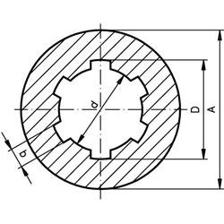 Keilnabe DIN ISO 14 KN 21x25 Länge 55mm Durchmesser 40mm Edelstahl 1.4305, Technische Zeichnung