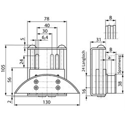 Kettenspanner SPANN-BOY® TS 08 B-1, Technische Zeichnung