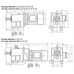 Stirnradgetriebemotor NR/I 1,10kW 230/400V 50Hz Bauform B3 n2 = 148 /min Md2 = 71 Nm IE3 (Betriebsanleitung im Internet unter www.maedler.de im Bereich Downloads), Technische Zeichnung