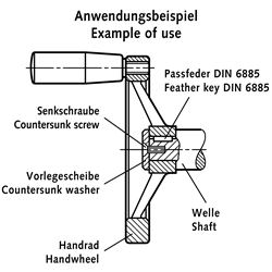 Vorlegescheiben mit Senkloch, Edelstahl, Technische Zeichnung