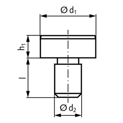 Auflagebolzen DIN 6321 Form A, zylindrisch, plan, Technische Zeichnung