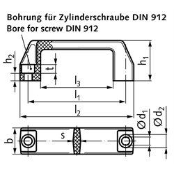 Bügelgriff 528 Länge 179mm Material PA , Technische Zeichnung