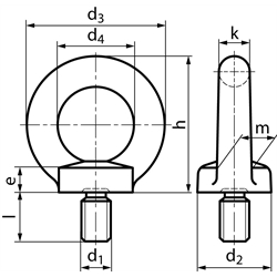 Ringschraube DIN 580 M20 x 30 Stahl C15E roh === Benutzerinformation: www.maedler.de im Bereich Downloads ===, Technische Zeichnung