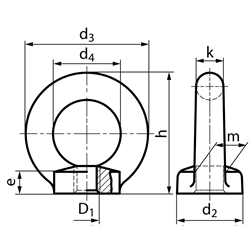 Ringmutter DIN 582 M20 Edelstahl A2 geschmiedet === Benutzerinformation: www.maedler.de im Bereich Downloads ===, Technische Zeichnung