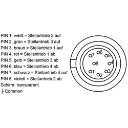 Kabel mit Stecker für Linearantriebe GR/I, Technische Zeichnung