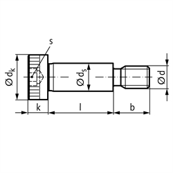 Passschraube ähnlich ISO 7379 ø6f9-M5-40mm Edelstahl 1.4301, Technische Zeichnung