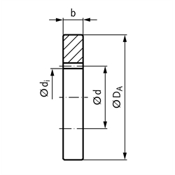 Innenzahnkranz aus C45 Modul 1 30 Zähne Zahnbreite 10mm Außendurchmesser 55mm, Technische Zeichnung