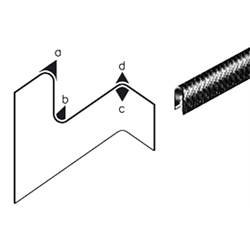 Kantenschutzprofil PVC schwarz Klemmbereich 1,0 - 4,0 mm Höhe 14,5mm Breite 10mm, Produktphoto