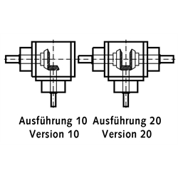 Miniatur-Kegelradgetriebe MKU Bauart K Größe 045 Ausführung 10 Übersetzung 4:1, Technische Zeichnung