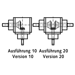 Kegelradgetriebe KU/I Bauart K Größe 25 Ausführung 20 Übersetzung 1:1 (Betriebsanleitung im Internet unter www.maedler.de im Bereich Downloads), Technische Zeichnung