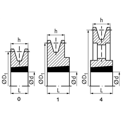 Keilriemenscheibe aus GG für Taper-Spannbuchse 2012 Profil XPA, SPA und A (13) 1-rillig Nenndurchmesser 200mm, Technische Zeichnung