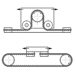 PU-Zahnriemen Profil T2,5 Breite 6mm Meterware 6 T2,5 (Polyurethan mit Stahl-Zugstrang) , Technische Zeichnung