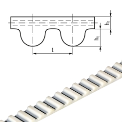 PU-Zahnriemen Profil HTD 5M Breite 25mm Meterware 5M-25 (Polyurethan mit Stahl-Zugstrang) , Produktphoto