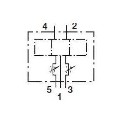 Zwischenplatte mit Abluftdrosel an Anschluss 3 & 5, Technische Zeichnung