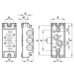 Verkettungsplatte (Universal), Technische Zeichnung