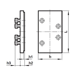 Abdeckplatte für VDMA und Universal Grundplatten, Technische Zeichnung