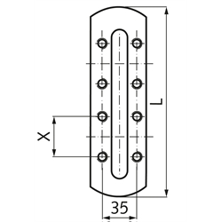 Ölstandfenster SR 160 Sichtöffnung 139 x 18mm, Technische Zeichnung