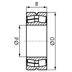 Pendelrollenlager SKF®, Lagerluft C3, Technische Zeichnung