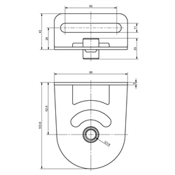 perma Montageklemme 30mm, Halterung STAR G1/4i, Technische Zeichnung