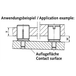 Präzisions-Nivellierelement Edelstahl Einstellgewinde M12x1, Technische Zeichnung