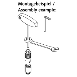 Montagewerkzeug für Präzisions-Nivellierelement mit Einstellgewinde M36x1,5, Technische Zeichnung