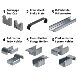 Zubehör für Röllchenleisten, Produktphoto