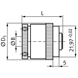 Rutschkupplung R2 mit 2 Reiblamellen Type A Bohrung 6mm , Technische Zeichnung