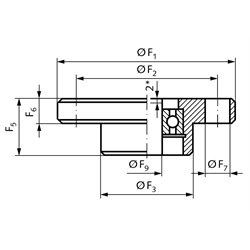 Flanschplatte für NPT und NPK, Ausführung C, Technische Zeichnung
