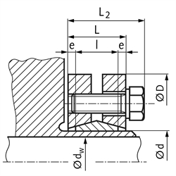 Schrumpfscheibe ST Innendurchmesser 62mm , Technische Zeichnung