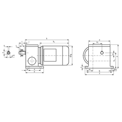 Schneckengetriebemotor RS 180 Watt 230/400V 50Hz IE2 i=360:1 Abtriebsdrehzahl ca. 3,9 /min zulässiges Md2=93Nm (Betriebsanleitung im Internet unter www.maedler.de im Bereich Downloads), Technische Zeichnung