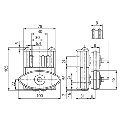 Kettenspanner SPANN-BOY® TS-EP 12 B-1, Technische Zeichnung