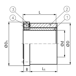 Spannbuchse MSA Bohrung 24mm , Technische Zeichnung