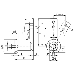 Spannelement Größe 2 Spannkraft normal 350 hart 440 N Bohrung für Gewinde M12, Technische Zeichnung