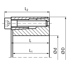 Spannsatz BAR Edelstahl 1.4401 Bohrung 22mm , Technische Zeichnung