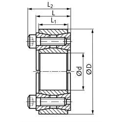 Spannsatz COM-AS Bohrung 70mm Größe 70x110x28mm, Technische Zeichnung