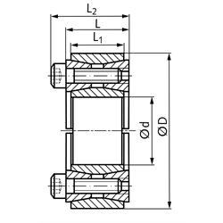 Spannsatz COM-AS Bohrung 15mm Größe 15-42, Technische Zeichnung