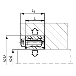 Spannsatz COM-A Bohrung 15mm Größe 15-42, Technische Zeichnung