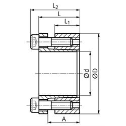 Spannsatz COM-CB1 Bohrung 20mm Größe 20x47x28mm, Technische Zeichnung