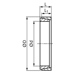 Spannsatz COM-R Bohrung 95mm Größe 95x106x17mm bestehend aus 2 losen Spannringen, Technische Zeichnung