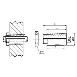 Spannsatz SIG Edelstahl 1.4301 Bohrung 4mm , Technische Zeichnung