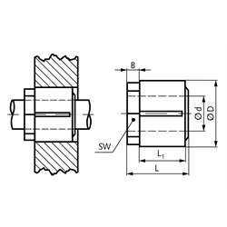 Spannsatz TT Bohrung 17mm Größe 17-32 , Technische Zeichnung