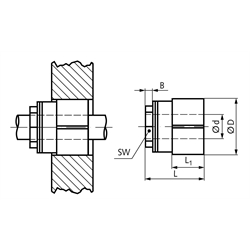 Spannsatz TT Bohrung 14mm Größe 14-26 , Technische Zeichnung