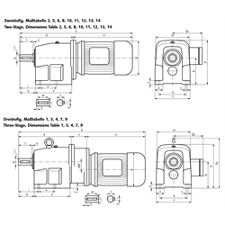 Stirnradgetriebemotor NR/I 0,55kW 230/400V 50Hz Bauform B3 n2 = 206 1/min Md2 = 25,50 Nm IE3 (Betriebsanleitung im Internet unter www.maedler.de im Bereich Downloads), Technische Zeichnung