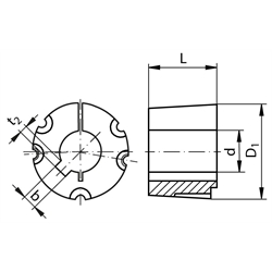 Taper-Spannbuchsen 4040, Technische Zeichnung