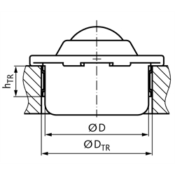 Toleranzring 14x6mm passend zu Gehäusedurchmesser 12,6mm , Technische Zeichnung