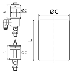 Ersatzglas für Tropföler UNI Durchm. 50mm x 50mm lang , Technische Zeichnung