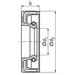 Radial-Wellendichtring Form A mit einer Dichtlippe 50 x 65 x 8mm, Technische Zeichnung