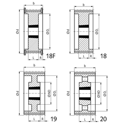 HTD-Zahnriemenrad aus Stahl Profil 8M 44 Zähne für Riemenbreite 85mm für Taper-Spannbuchse 2012 , Technische Zeichnung