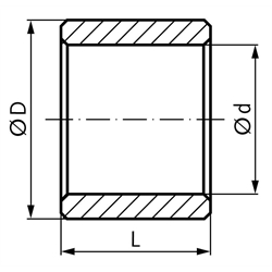 Zylinderbuchse geschlitzte Ausführung 100 x 105 x 50 mm , Technische Zeichnung